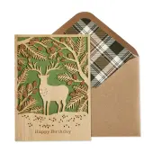 Wood Stag Birthday Card