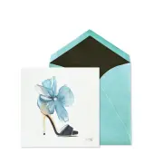 Blue Bow Birthday Card