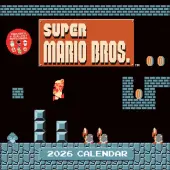 Super Mario Bros 8 Bit Pixel Art Retro 2026 Wall Calendar