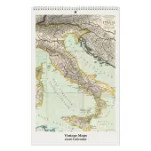 Vintage Maps Poster 2026 Wall Calendar