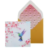 Hummingbird and Cherry Blossom Enclosure Card