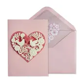 Lovebirds Anniversary Card with Laser-Cut Design