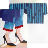 PomPom and Jeans Birthday Card