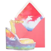 Rainbow Wedge Shoe Blank Card