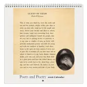 Poets and Poetry 2026 Wall Calendar