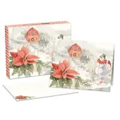 Poinsettia Village Boxed Christmas Cards