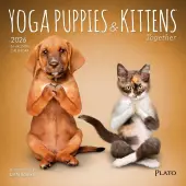 Yoga Puppies and Kittens 2026 Mini Wall Calendar