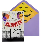 Jack-O-Lantern Balloons Halloween Card