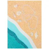 Two Hearts Drawn in Sand Wedding Card
