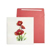 Poppies Red Quilling Blank Card