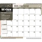Focused Tri View 2026 Wall Calendar
