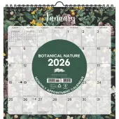 Botanical Nature Spiral Art 2026 Wall Calendar