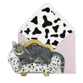 Cat on Chaise Mother's Day Card