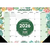 Succulents Large 2026 Desk Pad