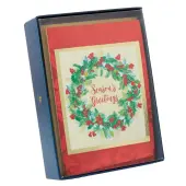 Holly Berry Wreath 8 Count Boxed Christmas Cards