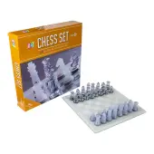 Plastic Chess Set with Glass Chessboard