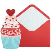 Die Cut Cupcake Valentine's Day Card