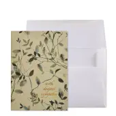 Watercolor Leaves Sympathy Card with Glitter Accents