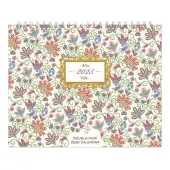 Patterned 2025 Easel Double View Desk Calendar