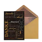Multilingual Foil Thank You Card