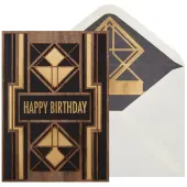 Laser Cut Deco Wood Birthday Card