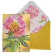 Peony on Gold Mother's Day Card