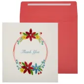 Floral TY Wreath Thank You Card