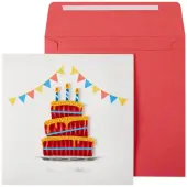 Red Cake Quilling Birthday Card
