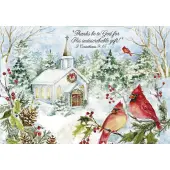 Snowy Chapel Petite Christmas Cards