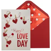 Hearts On Line Valentine's Day Card