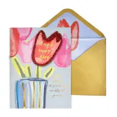 Tulips Birthday Greeting Card with Glitter Accents by Marianne Richmond