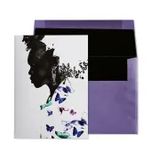 Enchanted Butterfly Girl Artistic Blank Greeting Card