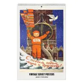 Vintage Soviet Poster 2026 Wall Calendar