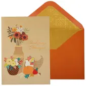 Banner with Pots of Flowers Fall Card
