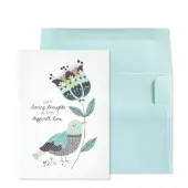 Bird & Floral Sympathy Greeting Card with Crystals