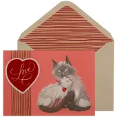 Two Cats Snuggling Valentine's Day Card