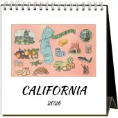 California Nostalgic 2026 Easel Desk Calendar