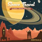 Space Travel Classic Travel Posters 2026 Wall Calendar
