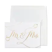 Wedding Wishes Mr. & Mrs. Greeting Card with Ring Embellishment