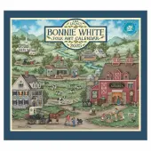 Folk Art Bonnie White 2025 Wall Calendar