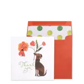 Charming Pup Thank You Greeting Card with Glitter Accents
