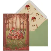 Critter Dinner In Woods Fall Card
