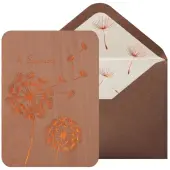 Sympathy Card with Gold Dandelion Design