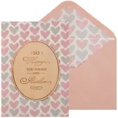 Oval Plaque Wedding Greeting Card with Rhinestone Accents