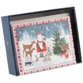 Santa and Woodland Animals 10 Count Boxed Christmas Cards