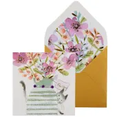 Cat Behind Vase Enclosure Card