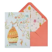 Rabbits w/ Egg On Wheels Easter Card