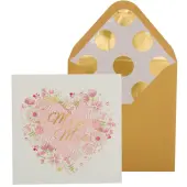Laser-Cut Heart Wreath Wedding Greeting Card