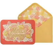 Gold Foil Laser Cut Merci Beaucoup Thank You Card
