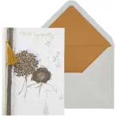 Black and Gold Flowers Sympathy Card